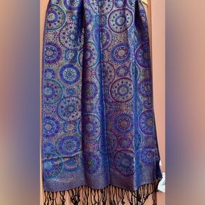 New Long multicolors scarf with golden thread